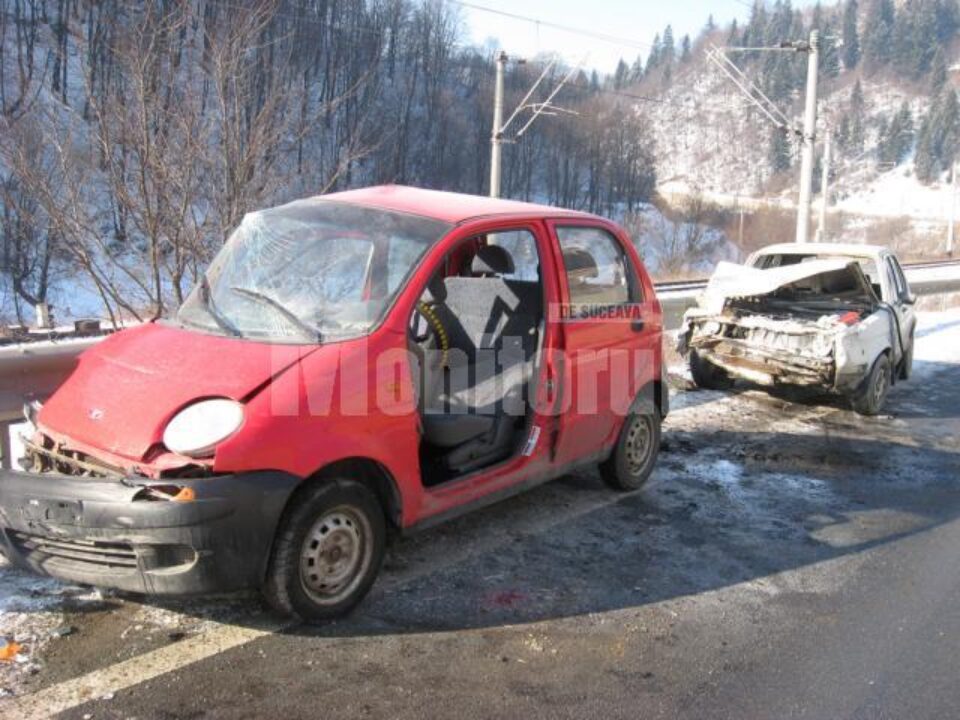 Femeia care conducea Matizul a fost rănită grav