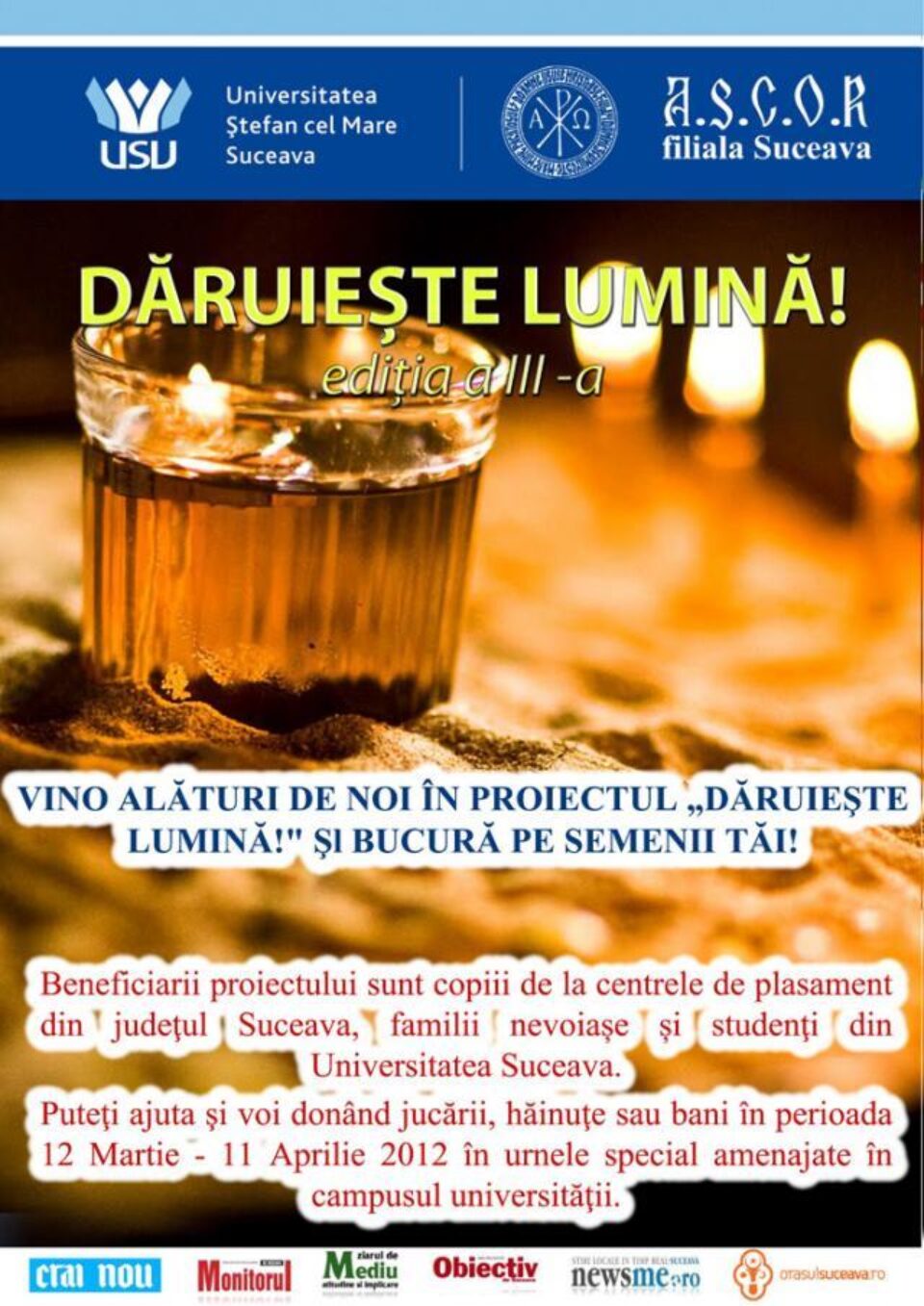 Campania „Dăruiește lumină!”, ediția a III-a, la Suceava