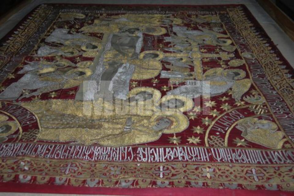 Broderia medievală „Plângerea lui Iisus”, împodobită cu zece mii de perle