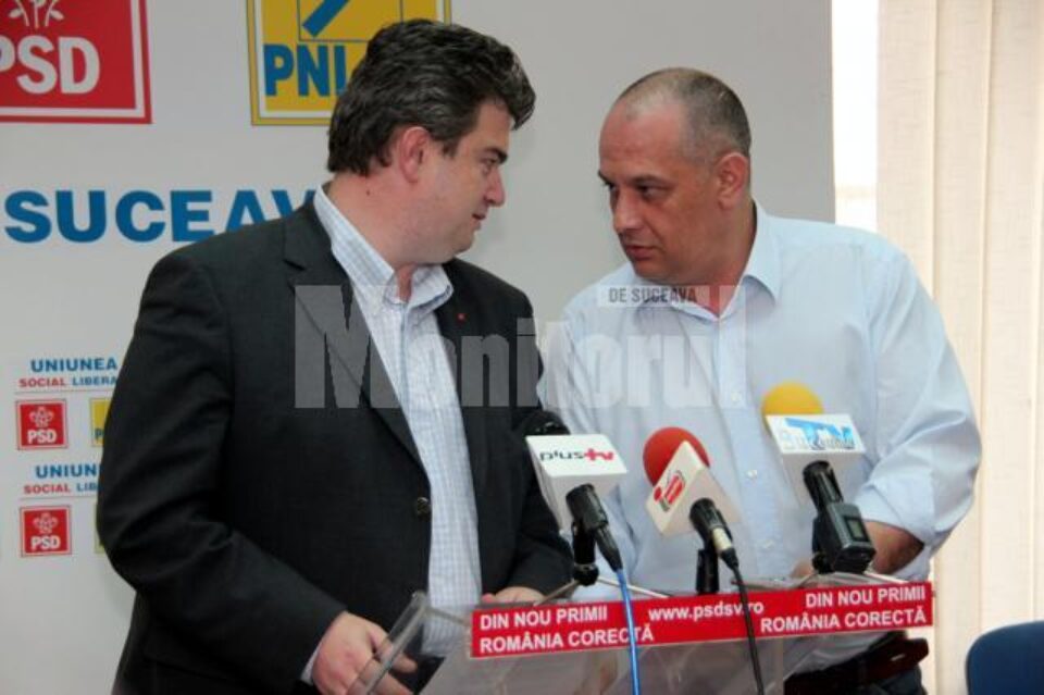 Liderii PSD și PNL Suceava, Cătălin Nechifor, respectiv Alexandru Băișanu