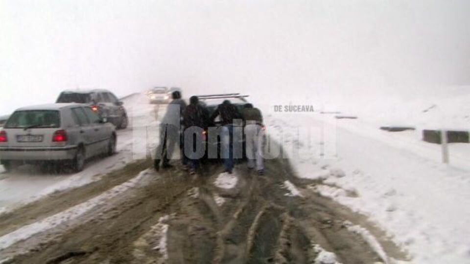 Ninsoarea mieilor a blocat drumurile din județ