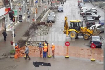 Circulația pe strada Nicolae Bălcescu a fost oprită începând de ieri după-amiază