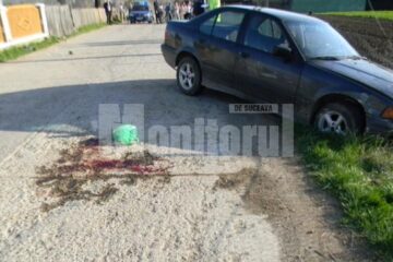 Șoferul BMW-ului l-a lovit în plin pe biciclist, apoi a fugit