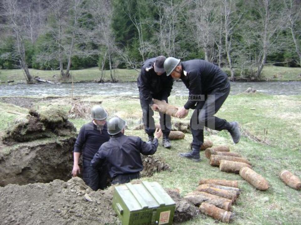 În zonă au fost găsite și apoi distruse 1.304 proiectile de artilerie