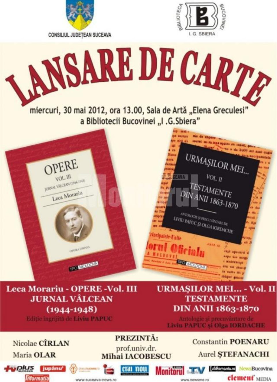 Lansare de carte, în Sala de Artă „Elena Greculesi”