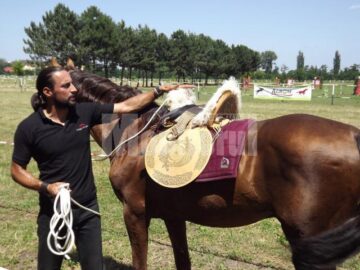 Denis Ștefan a făcut la Rădăuți o impresionantă demonstrație de tras cu arcul din goana calului