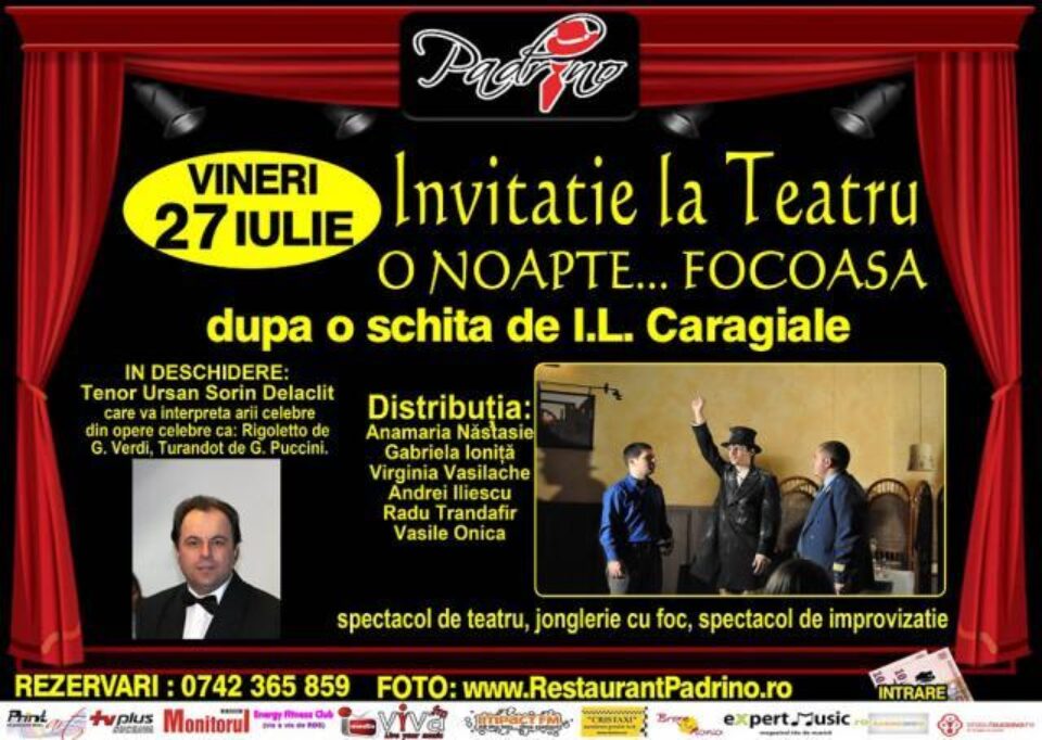 Spectacol de teatru la Padrino – “O noapte …focoasă”