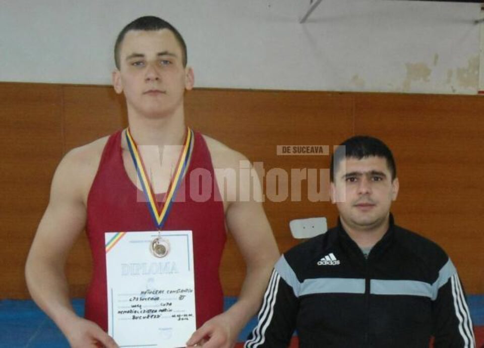 Constantin Huțuleac alături de antrenorul său, Andrei Bolohan