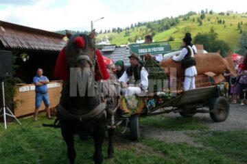 Cobza de păstrăvi și mascota Festivalului Național al Păstrăvului