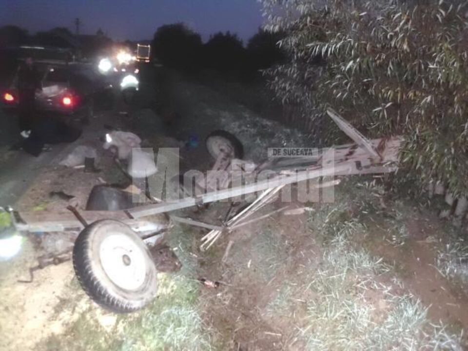 În urma impactului, căruța a fost făcută bucăți