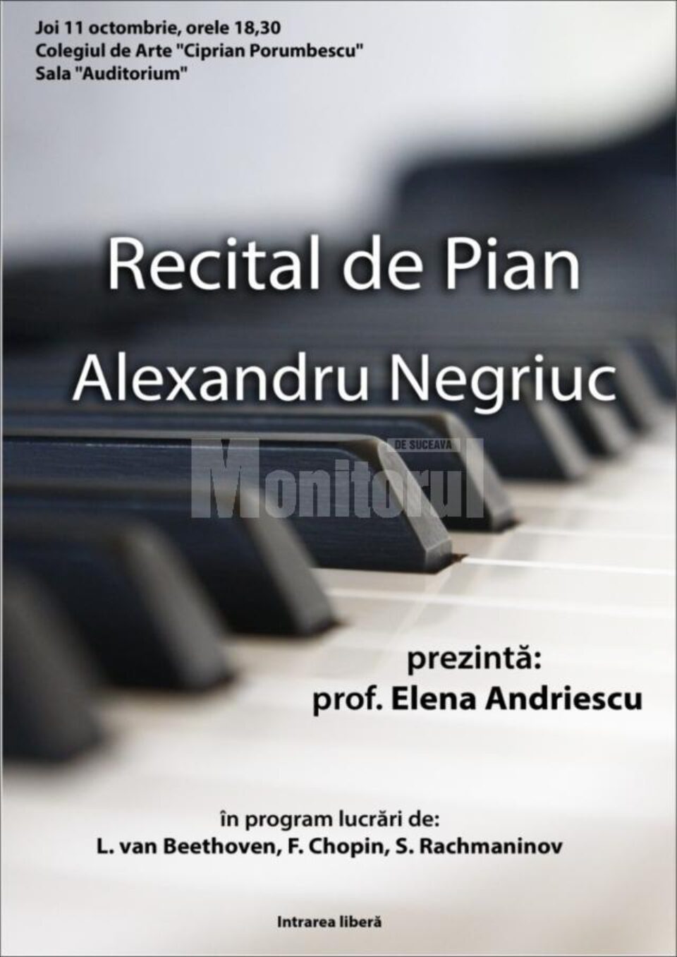 Recital de pian Alexandru Negriuc