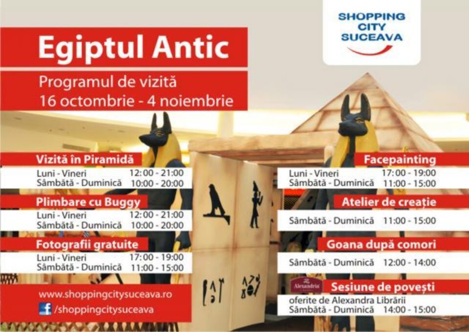 Descoperă Egiptul Antic, la Shopping City Suceava