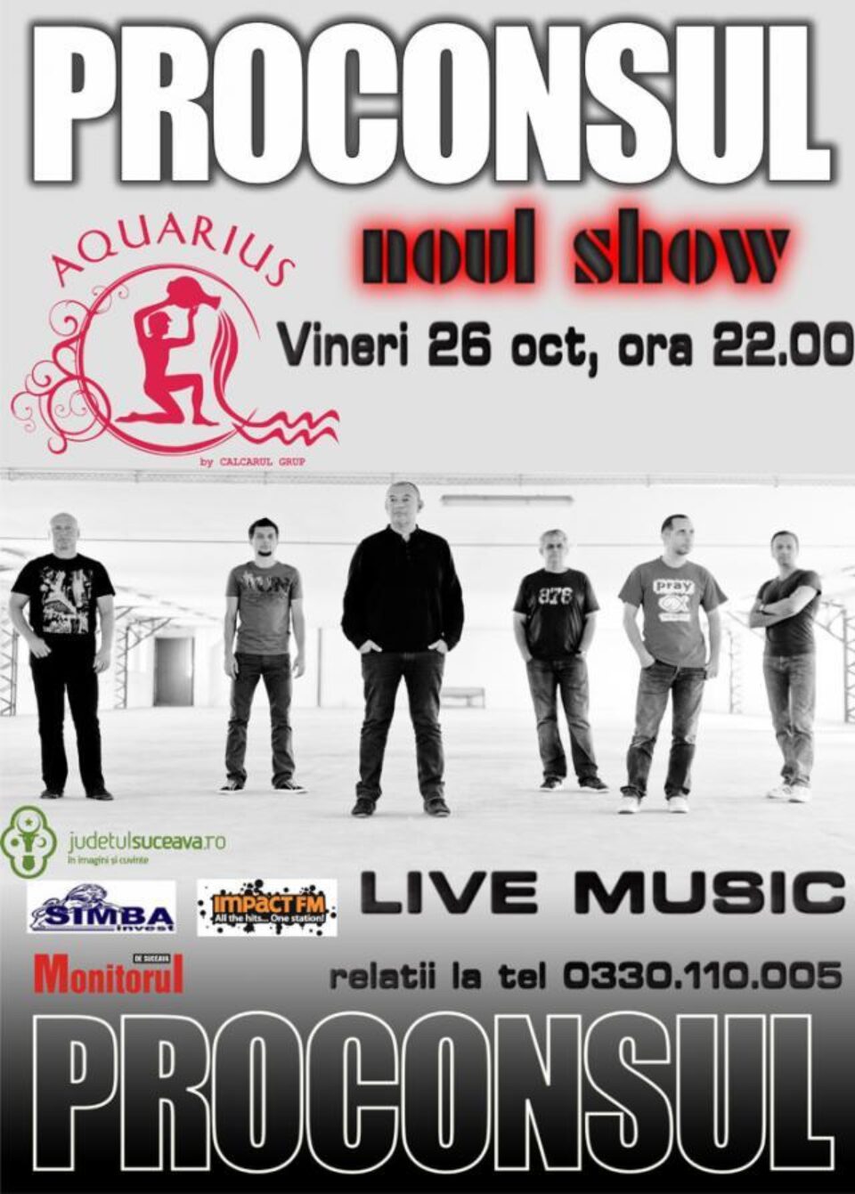 Noul show al trupei Proconsul, mâine seară, la Aquarius