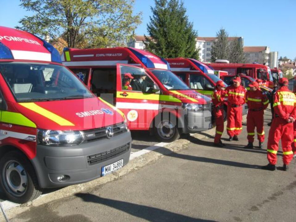 Cele trei ambulanțe noi vor ajunge la Gura Humorului, Siret și Fălticeni