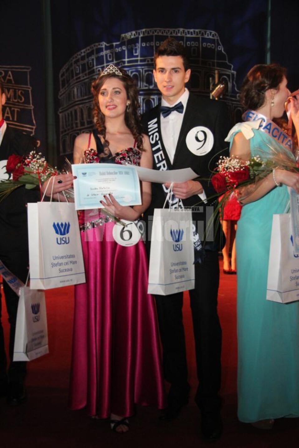 Natalia Sculea si Tudor Popa, Miss si Mister Boboc 2012 la USV