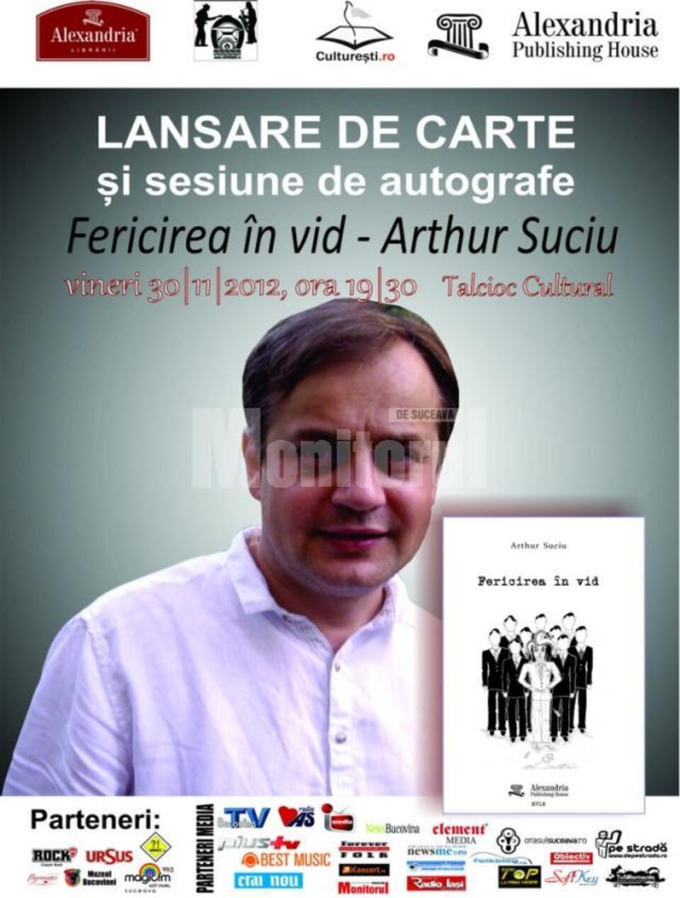 Scriitorul Arthur Suciu își va lansa volumul „Fericirea în vid”