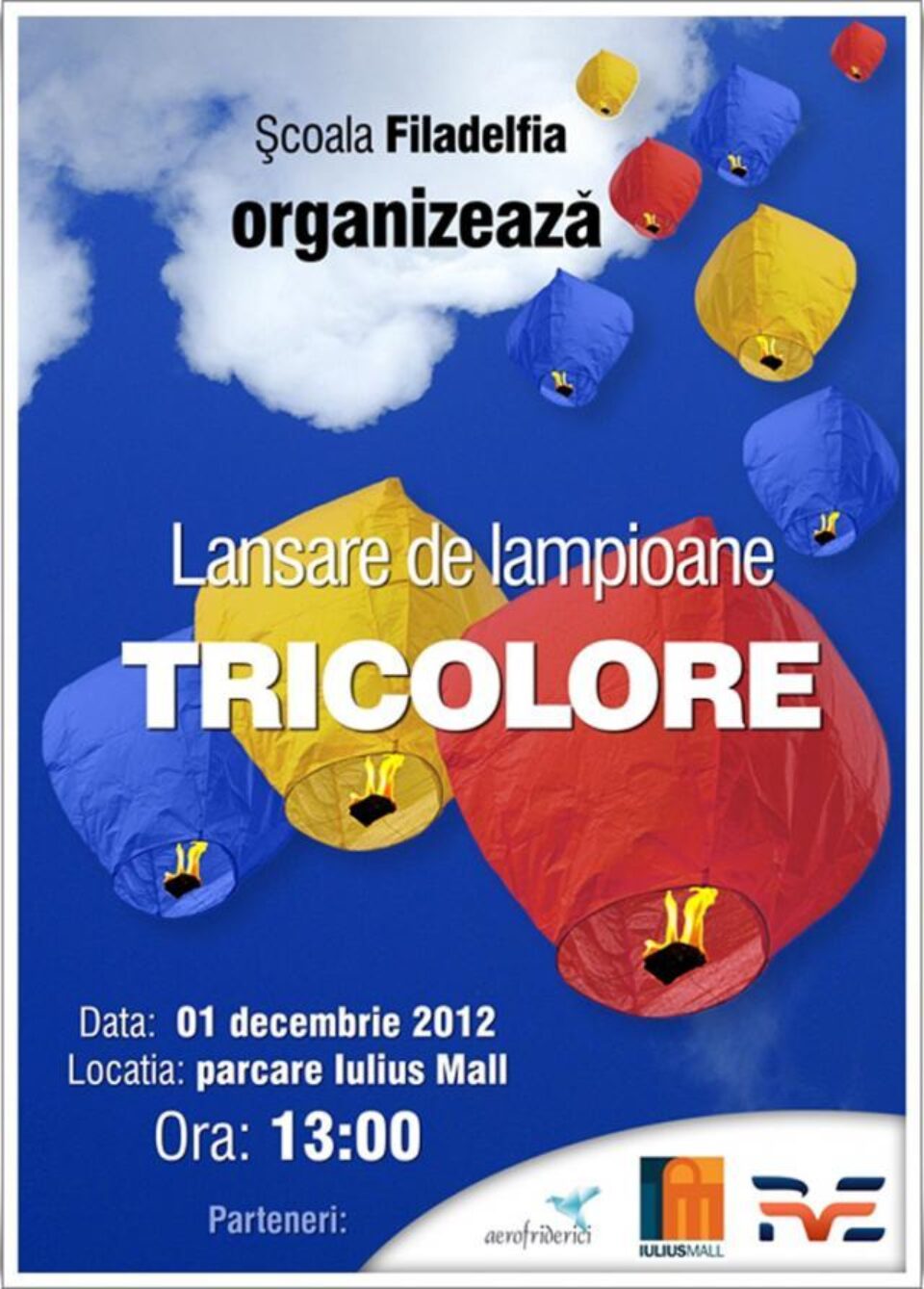 Elevii Școlii Creștine Filadelfia vor lansa lampioane tricolore, de Ziua Națională
