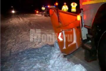Prima ninsoare din acest an a paralizat traficul pe E 85, în zona Ratoș