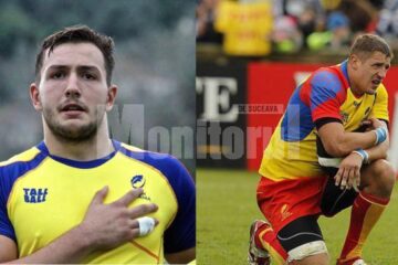Vlad Nistor (stânga) și Mihai Macovei (dreapta), cei mai buni rugbiști din țară