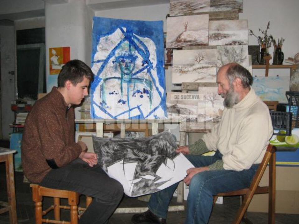Claudiu Lazăr și artistul plastic Mircea Dăneasa