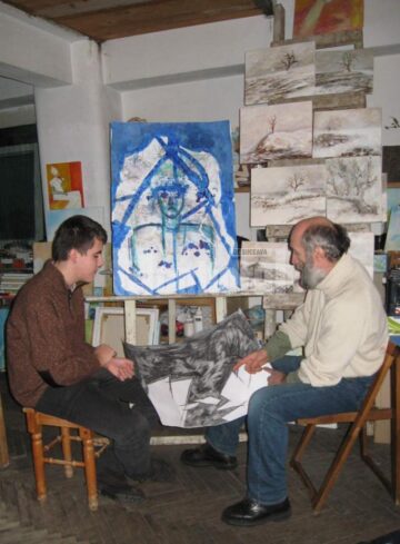 Claudiu Lazăr și artistul plastic Mircea Dăneasa