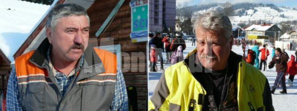 Profesorul Gheorghe Dumitrache (stânga) și profesorul Vladimir Todașcă (dreapta) dau lecții de patinaj pe patinoarul construit în comuna Dorna Candrenilor Profesorul Gheorghe Dumitrache (stânga) și profesorul Vladimir Todașcă (dreapta) dau lecții de patinaj pe patinoarul construit în comuna Dorna Candrenilor