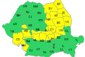 Avertizare de ninsori valabilă vineri de la ora 06:00 până sâmbătă la ora 15:00