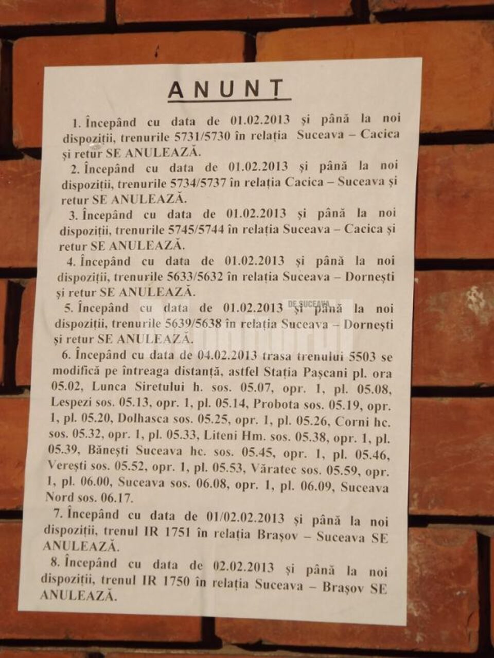 Anularea unor trenuri pe ruta Suceava-Cacica și retur, motiv de scandal în Gara Burdujeni