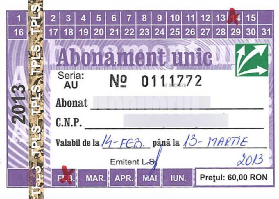 Prețul abonamentele de călătorie ar putea crește cu șase lei