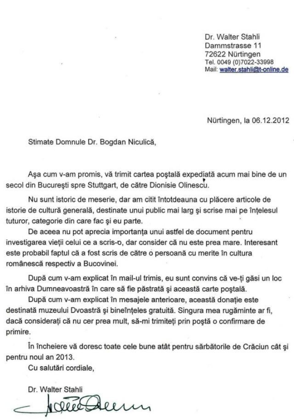 Un document inedit