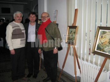 Iosif Csukat, Călin Brăteanu și Grigore Micu la vernisaj