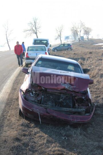 Mașini implicate în tamponarea în lanț, de ieri dimineață