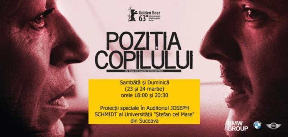 Filmul „Poziția copilului” va fi proiectat la universitate