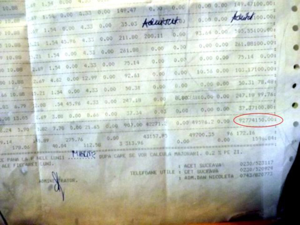 Datoria la întreținere a familiei Ungureanu se apropie de un miliard de lei vechi