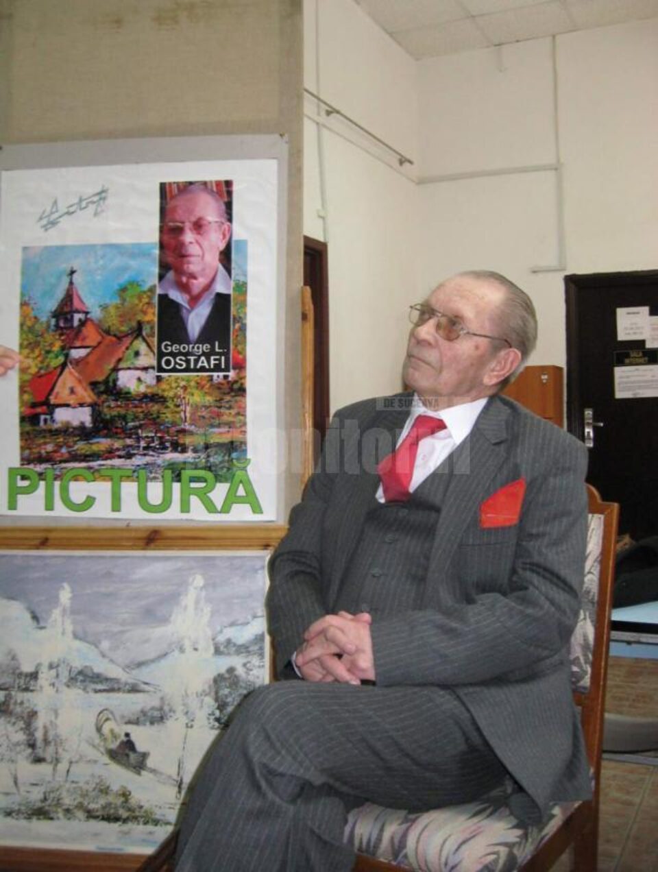 Venerabilul pictor și om de litere sucevean George L. Ostafi a fost celebrat sâmbătă, la Biblioteca Bucovinei „I.G. Sbiera”