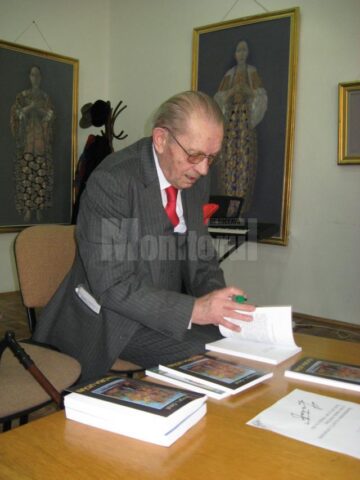 Venerabilul pictor și om de litere sucevean George L. Ostafi a fost celebrat sâmbătă, la Biblioteca Bucovinei „I.G. Sbiera”