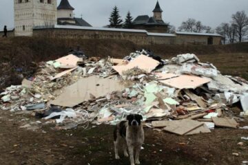 Pe câmpul de lângă Mănăstirea Zamca a răsărit peste noapte o groapă clandestină de gunoi
