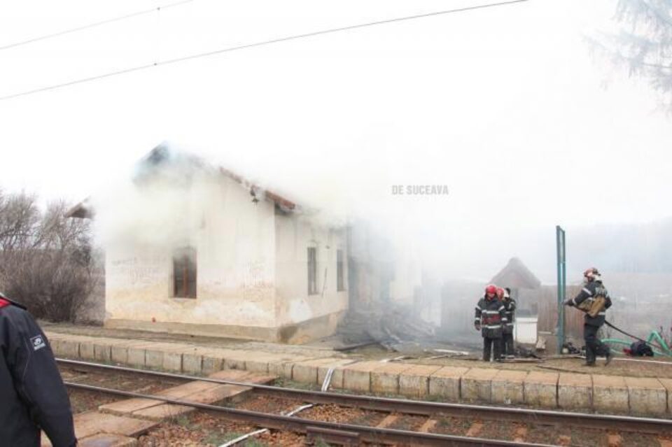 Incendiu la halta Probota