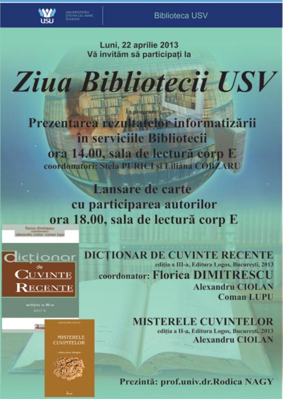 Ziua bibliotecii USV, în fiecare an, pe 23 aprilie