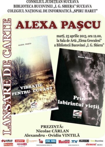 Alexa Pașcu, „un autor incontestabil de literatură adevărată”