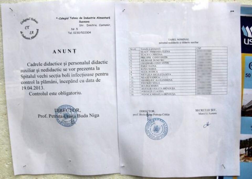 Datele cu caracter personal au putut fi consultate de către oricine