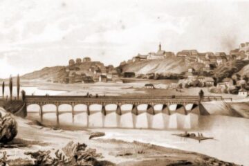 B3: Cernăuți, podul de peste Prut – desen de I. Schubirsz