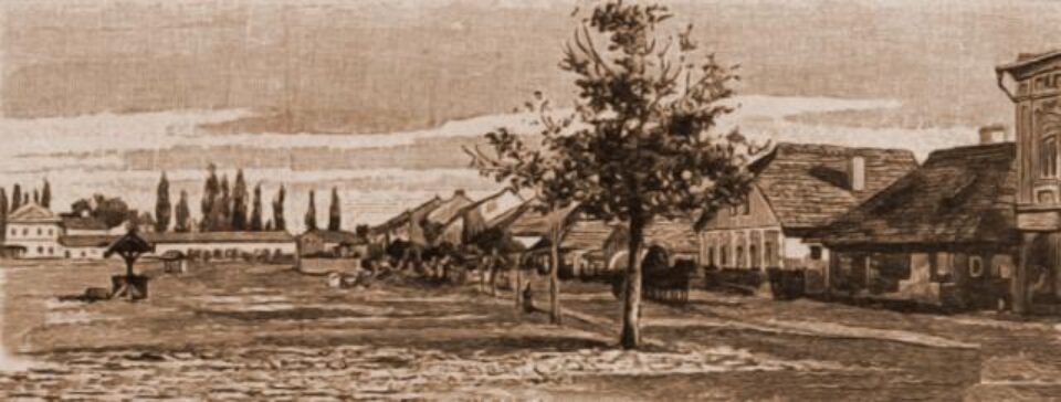 Cernăuți, cazarma austriacă – desen de Rudolf Bernt (1844-1914)