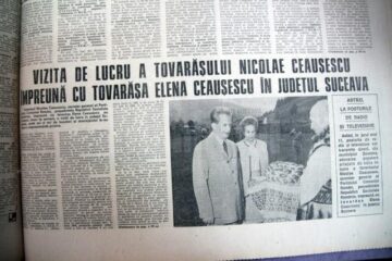 Ziarele vremii prezentau pe larg vizita cuplului Ceaușescu