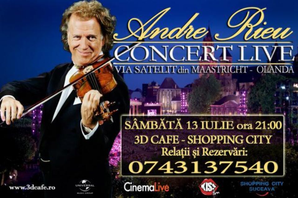 Andre Rieu, „regele valsului”, via satelit în format HD, la „3D Cafe”