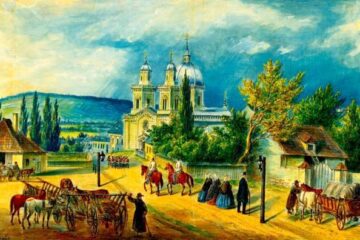 Cernăuți, biserica Sfânta Parascheva – acuarelă de Franz Xaver Knapp (1809-1883)