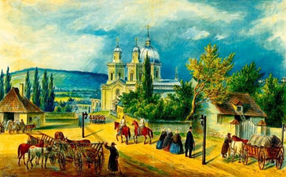 Cernăuți, biserica Sfânta Parascheva – acuarelă de Franz Xaver Knapp (1809-1883) Cernăuți, biserica Sfânta Parascheva – acuarelă de Franz Xaver Knapp (1809-1883)