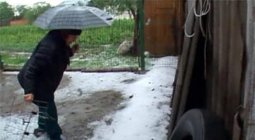 Ieri după-amiază, gheața cât oul de porumbel a făcut prăpăd la Cornu Luncii