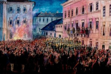 Cernăuți, Arderea din 1860 – acuarelă de Franz Xaver Knapp (1809-1883)