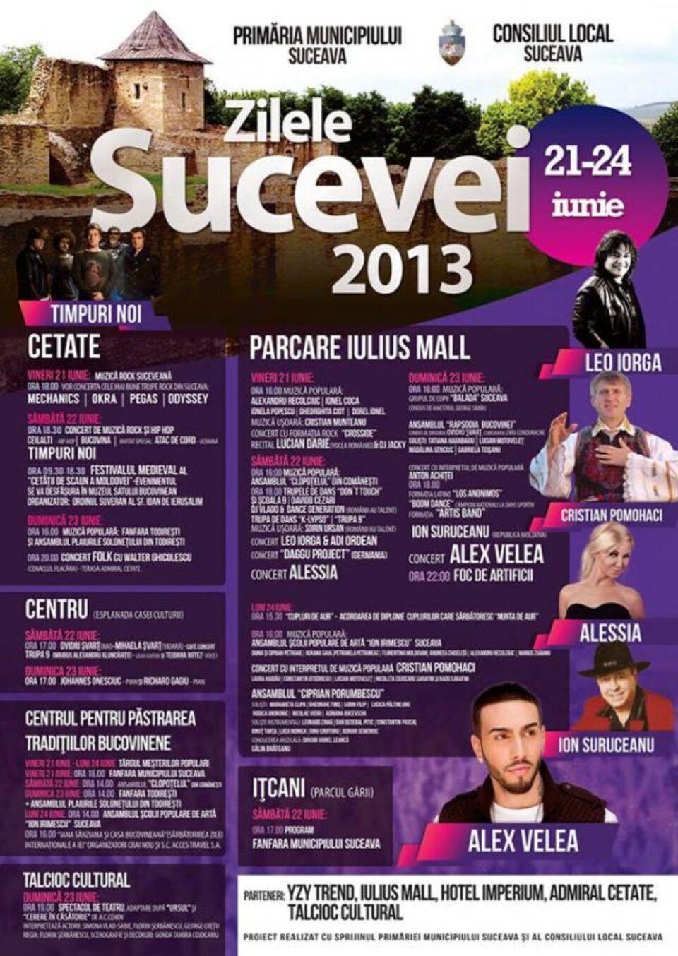 Zilele Sucevei – patru zile de distracție, în șase locații